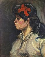 portrait de femme avec noeud rouge 1885
